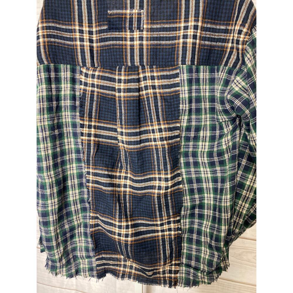 Brand New New In Women's Size Large Blue Green Plaid Button Down Shirt Top - Picture 5 of 8